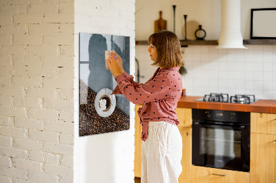 Lousa de vidro magnética Uma xícara de café