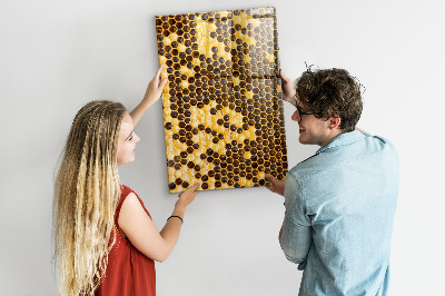 Quadro magnético decorativo Favo de mel