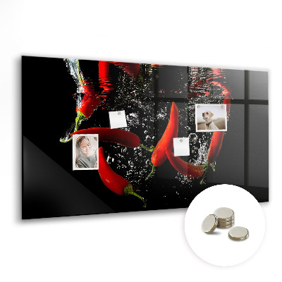 Quadro magnético decorativo Pimentas na água
