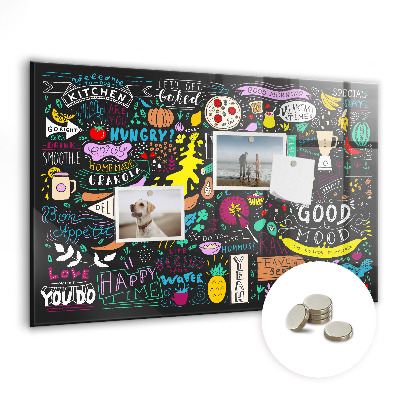 Quadro magnético decorativo Inscrições abstratas