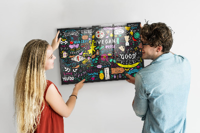 Quadro magnético decorativo Inscrições abstratas