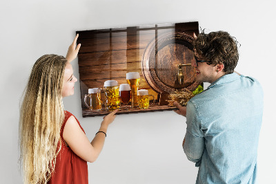 Quadro magnético de parede Um barril de cerveja