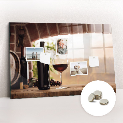 Quadro magnético de parede Garrafas de vinho