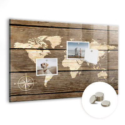 Quadro magnético decorativo Mapa-múndi do tabuleiro