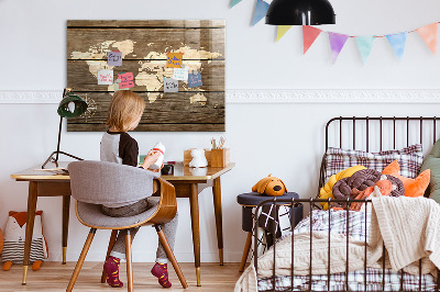 Quadro magnético decorativo Mapa-múndi do tabuleiro