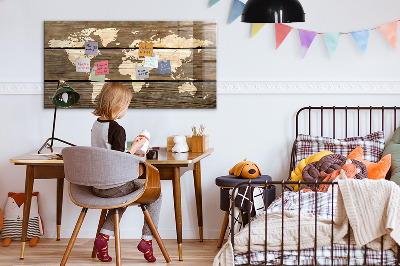 Quadro magnético decorativo Mapa-múndi do tabuleiro