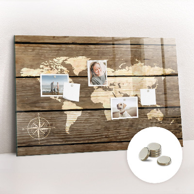 Quadro magnético decorativo Mapa-múndi do tabuleiro