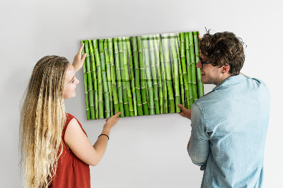 Quadro magnético decorativo Parede de bambu