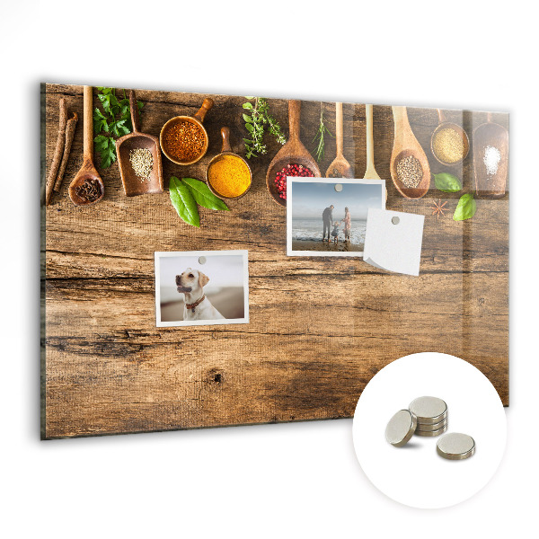 Painel magnético colheres de especiarias