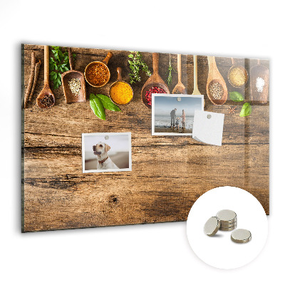 Painel magnético colheres de especiarias