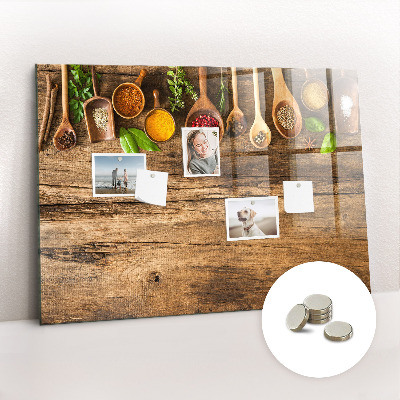 Painel magnético colheres de especiarias