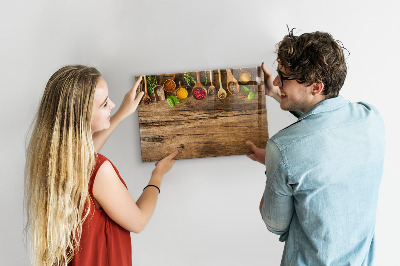 Painel magnético colheres de especiarias