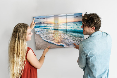 Painel magnético areia do mar da praia