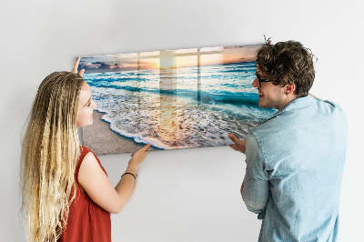 Painel magnético areia do mar da praia