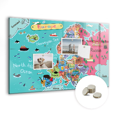 Quadro magnético decorativo Mapa da Europa