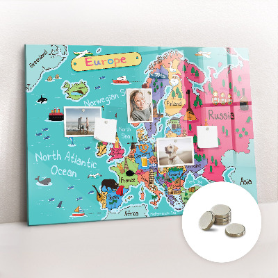 Quadro magnético decorativo Mapa da Europa