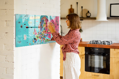 Quadro magnético decorativo Mapa da Europa