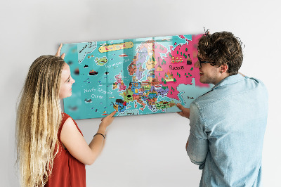 Quadro magnético decorativo Mapa da Europa
