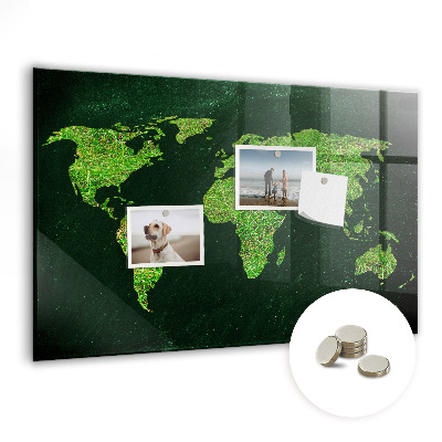 Quadro magnético de parede Mapa-múndi gramado