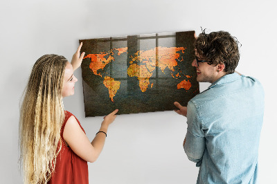 Quadro magnético de parede Mapa mundial