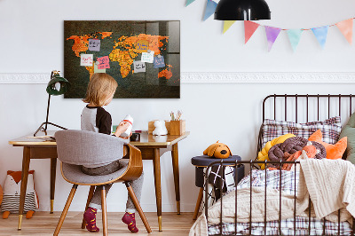 Quadro magnético de parede Mapa mundial