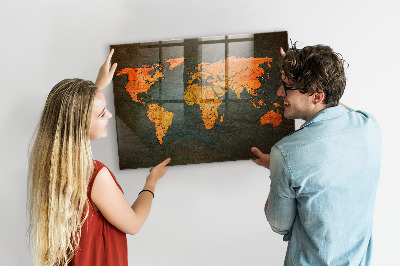 Quadro magnético de parede Mapa mundial