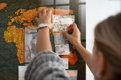 Quadro magnético de parede Mapa mundial