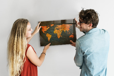 Quadro magnético de parede Mapa mundial