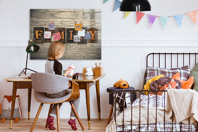 Quadro magnético de parede A família da inscrição