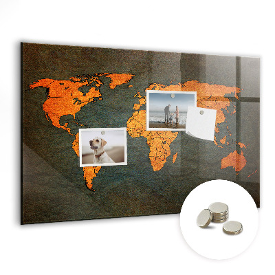 Quadro magnético decorativo Mapa mundial