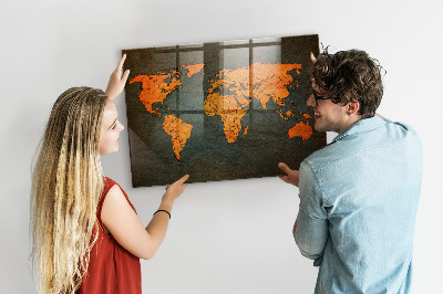 Quadro magnético decorativo Mapa mundial