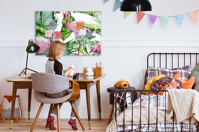 Quadro magnético decorativo Flamingos da natureza