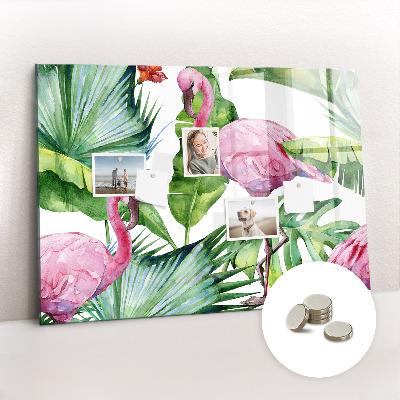 Quadro magnético decorativo Flamingos da natureza