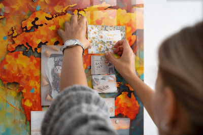 Quadro magnético de parede Mapa-múndi decorativo