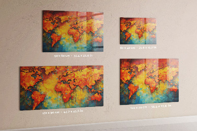 Quadro magnético de parede Mapa-múndi decorativo