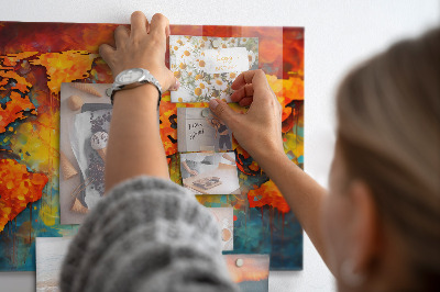 Quadro magnético de parede Mapa-múndi decorativo