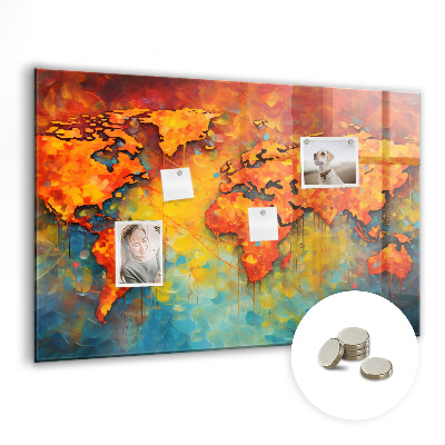 Quadro magnético de parede Mapa-múndi decorativo