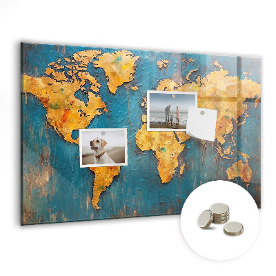Quadro magnético decorativo Mapa-múndi decorativo