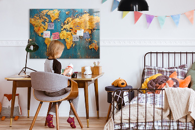 Quadro magnético decorativo Mapa-múndi decorativo