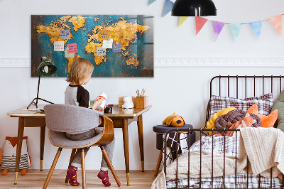 Quadro magnético decorativo Mapa-múndi decorativo