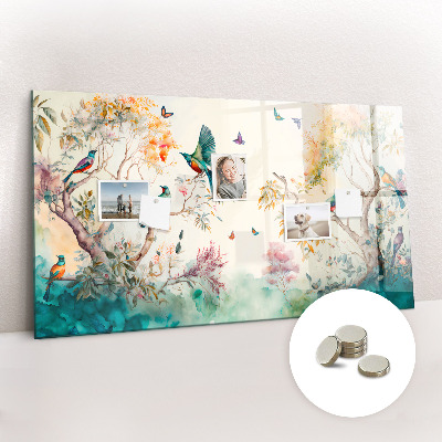 Quadro magnético decorativo Flores pássaros natureza