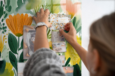 Quadro magnético de parede Flores em aquarela