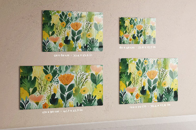 Quadro magnético de parede Flores em aquarela