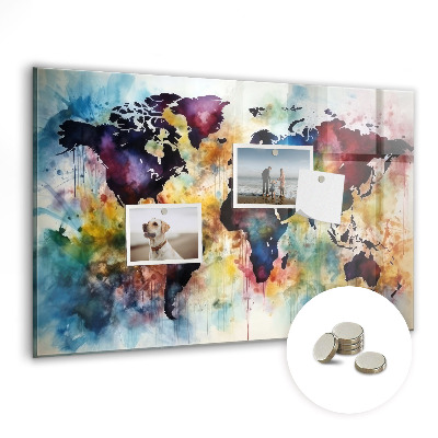 Painel magnético Mapa em aquarela