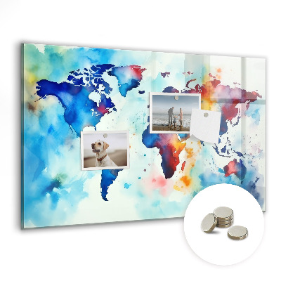 Quadro magnético decorativo Mapa pintado