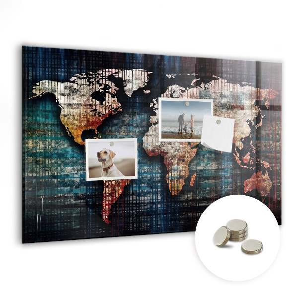 Quadro magnético de parede Mapa linear