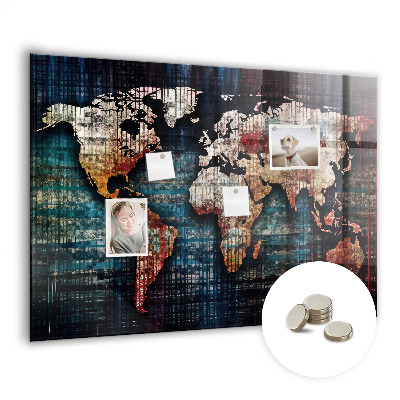 Quadro magnético de parede Mapa linear