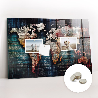 Quadro magnético de parede Mapa linear