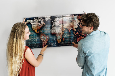 Quadro magnético de parede Mapa linear