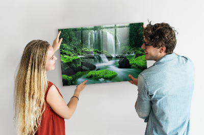 Quadro magnético de parede Cachoeira entre o musgo